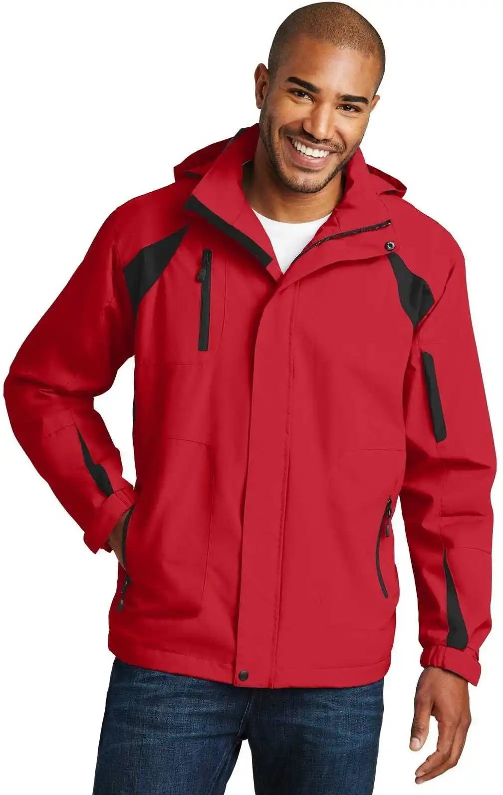 Port Authority J304 All Season Ii Jacket True Red Black