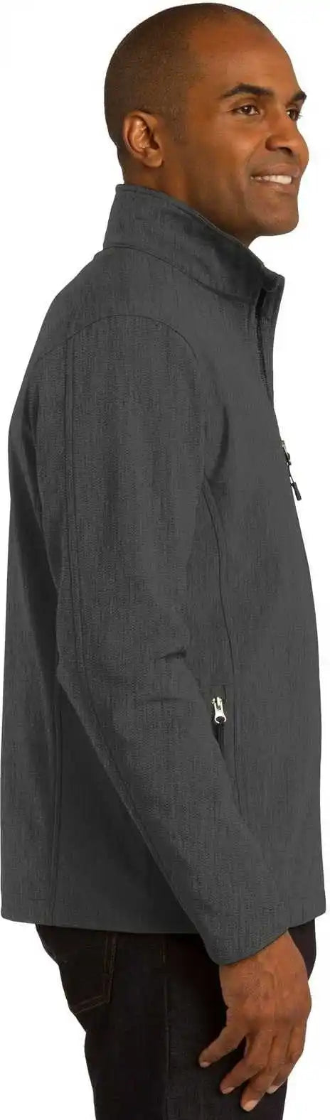 Port Authority J317 Core Soft Shell Jacket - Black Charcoal Heather