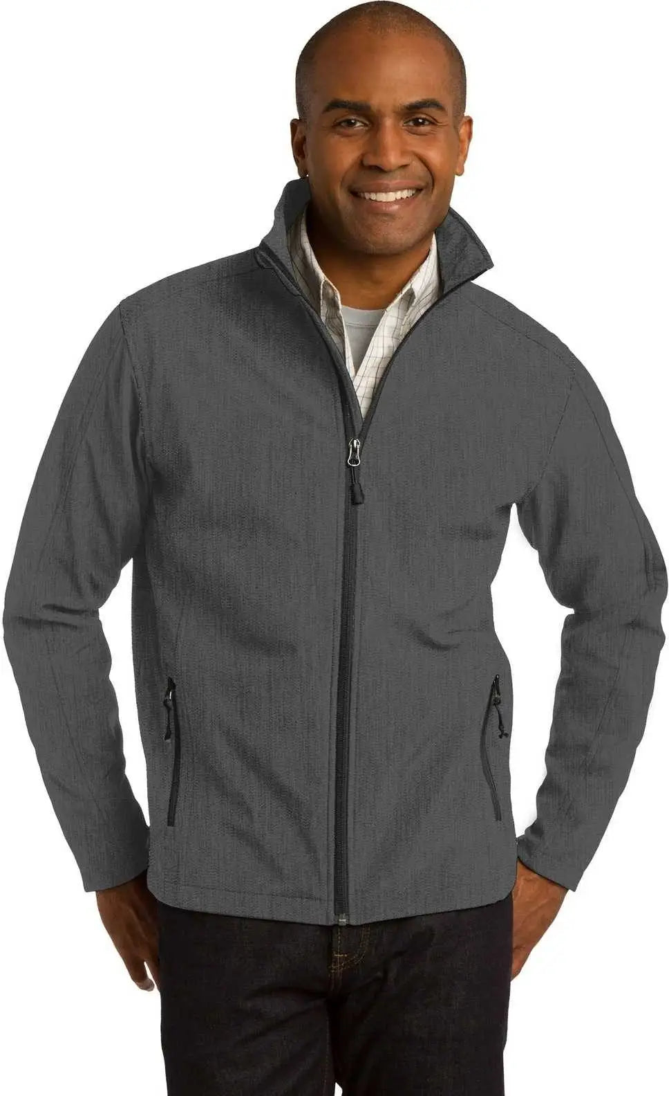 Port Authority J317 Core Soft Shell Jacket - Black Charcoal Heather