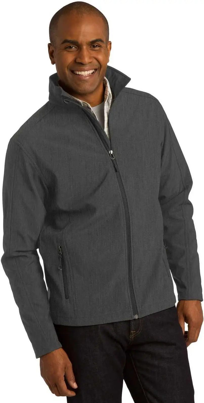 Port Authority J317 Core Soft Shell Jacket - Black Charcoal Heather