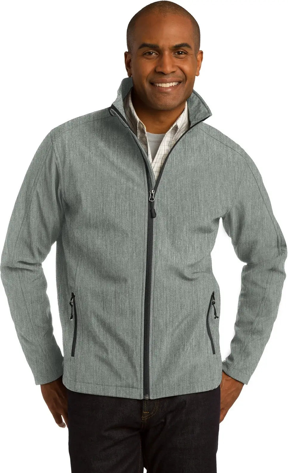 Port Authority J317 Core Soft Shell Jacket - Pearl Gray Heather - Adult Xs