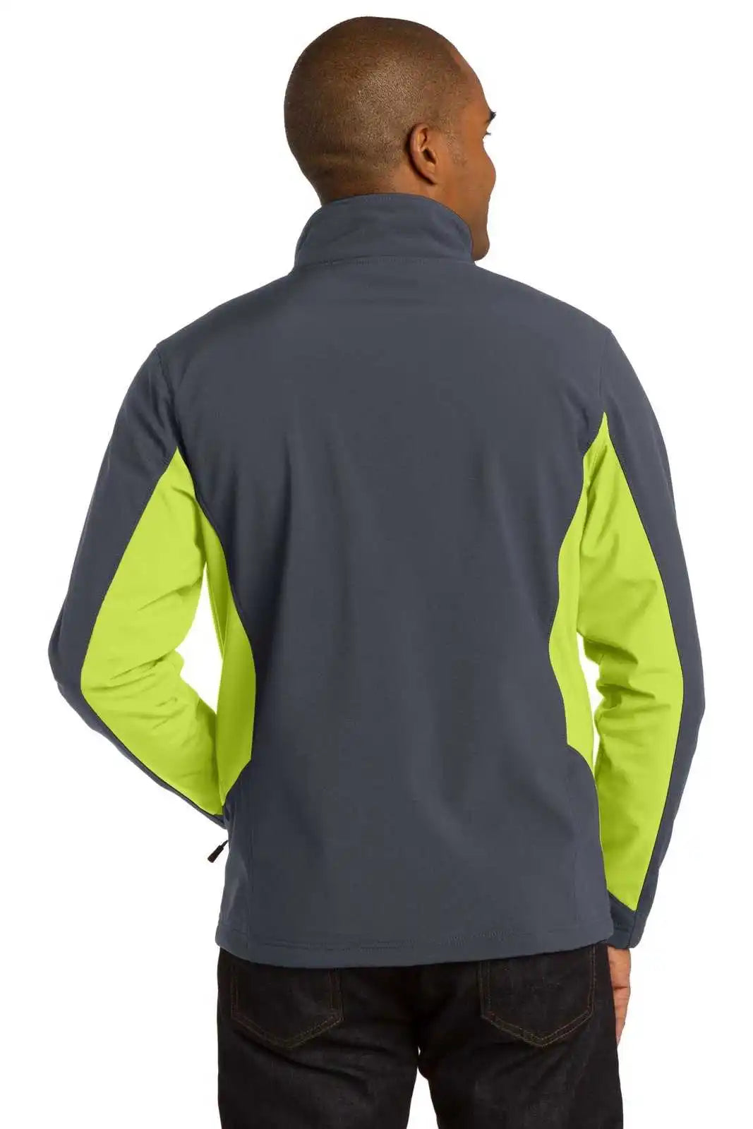 Port Authority J318 Core Colorblock Soft Shell Jacket - Battleship Gray Charge Green