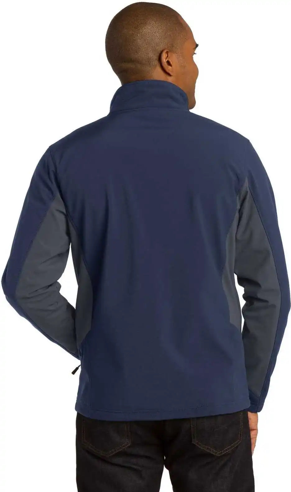 Port Authority J318 Core Colorblock Soft Shell Jacket - Dress Blue Navy Battleship Gray