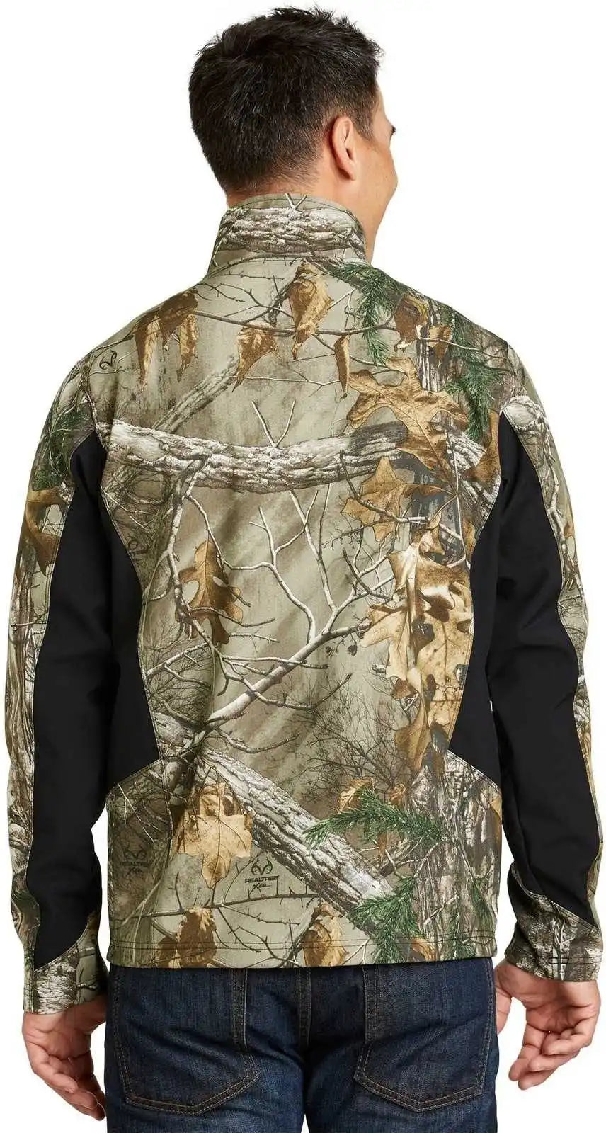 Port Authority J318c Camouflage Colorblock Soft Shell - Realtree Xtra Black