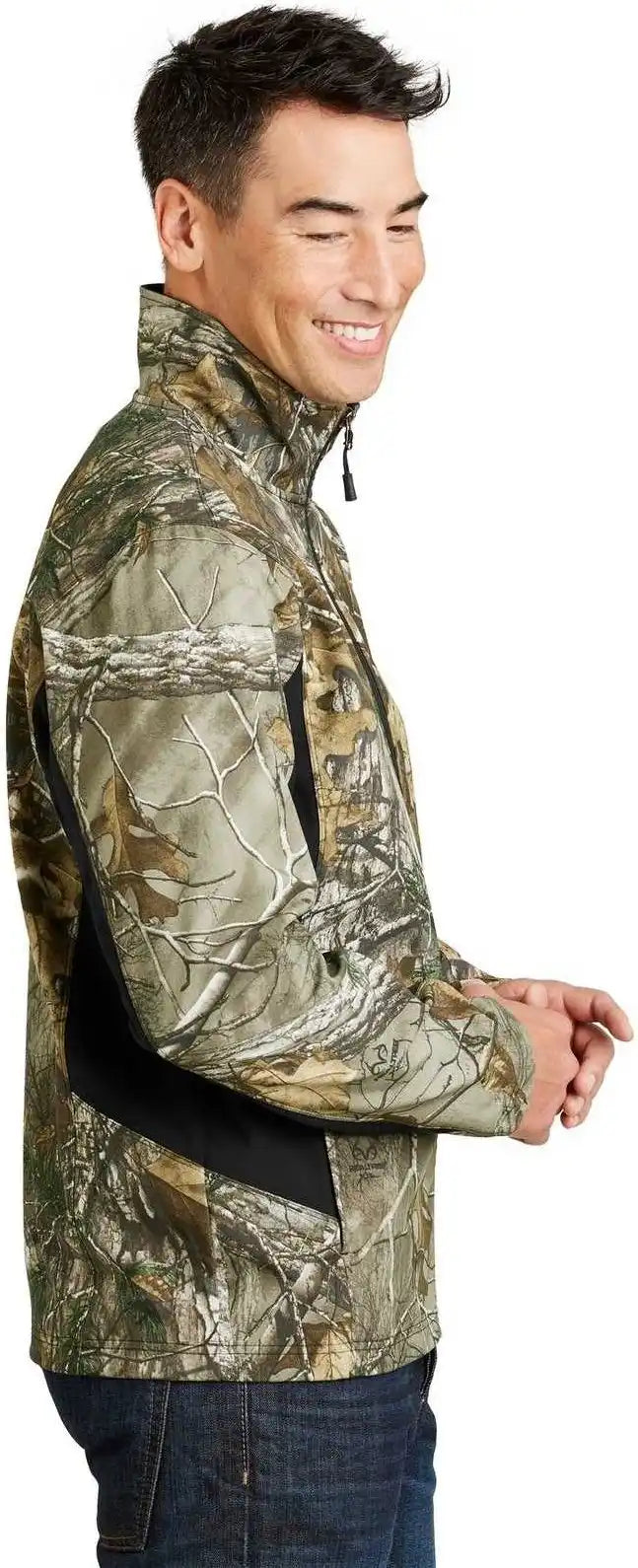 Port Authority J318c Camouflage Colorblock Soft Shell - Realtree Xtra Black