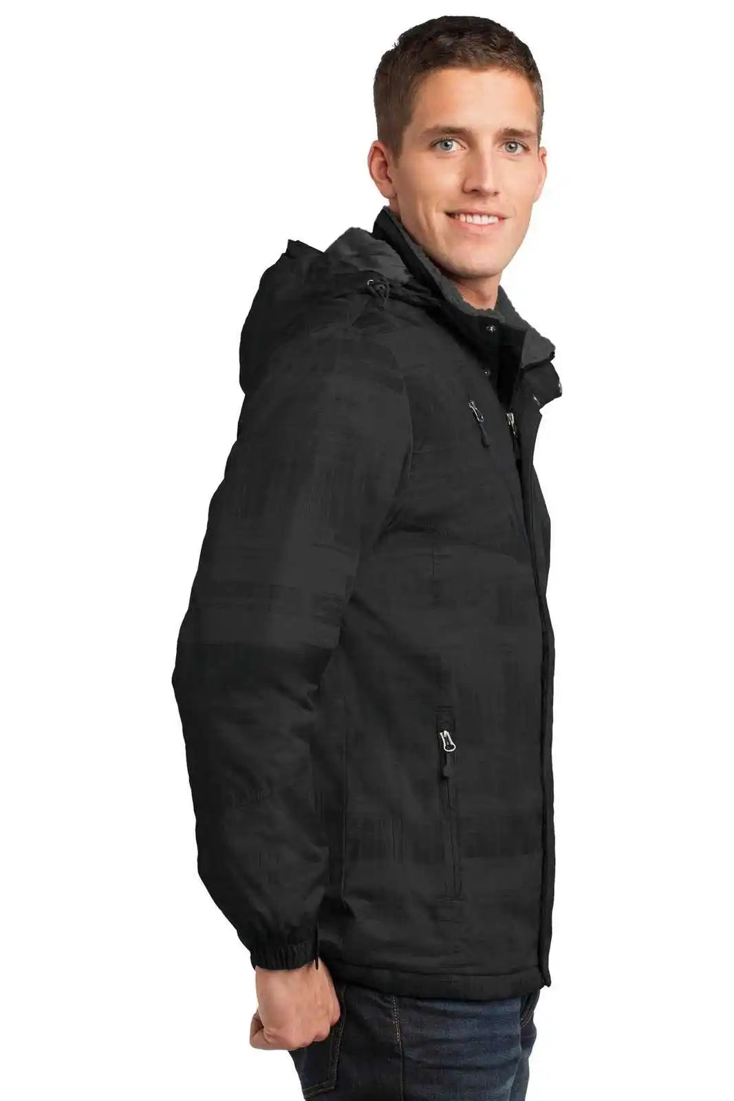 Port Authority J320 Brushstroke Print Insulated Jacket - Black