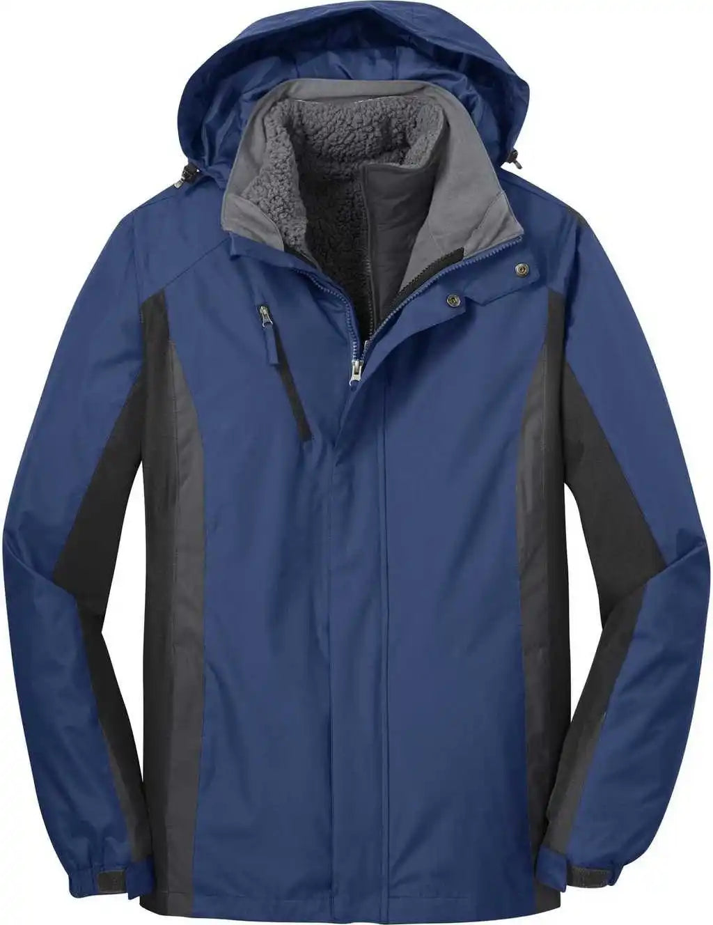 Port Authority J321 Colorblock 3-in-1 Jacket - Admiral Blue Black Magnet