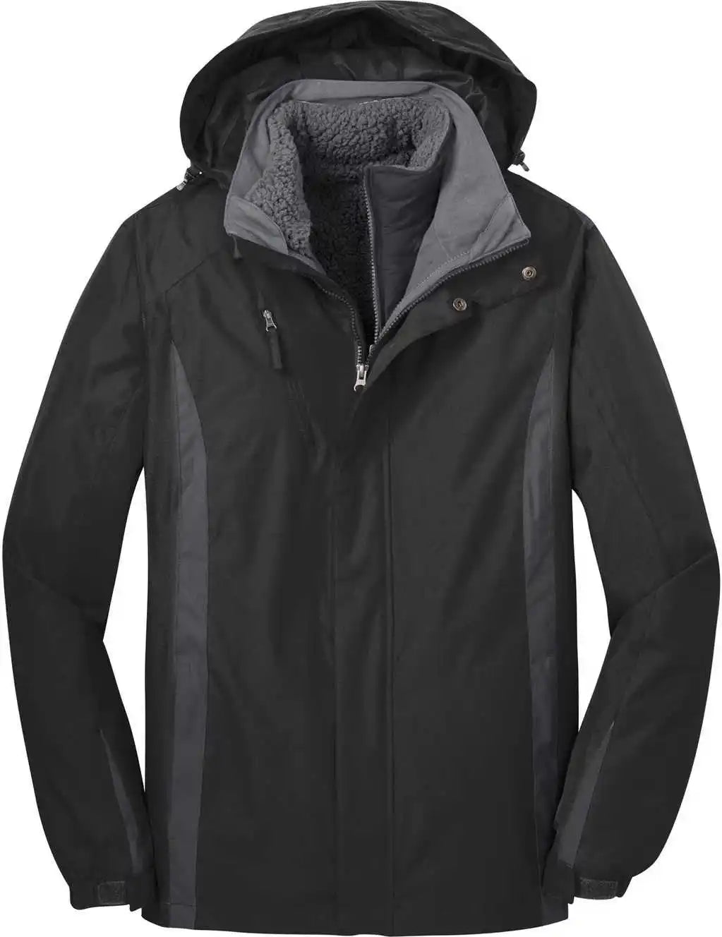 Port Authority J321 Colorblock 3-in-1 Jacket - Black Magnet