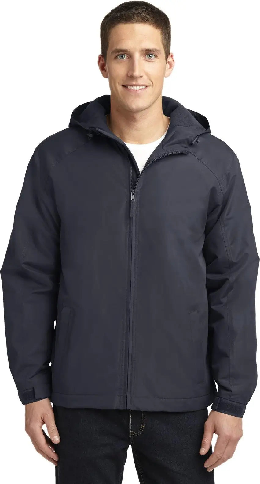 Port Authority J327 Hooded Charger Jacket - Battleship Gray - Adult Xs