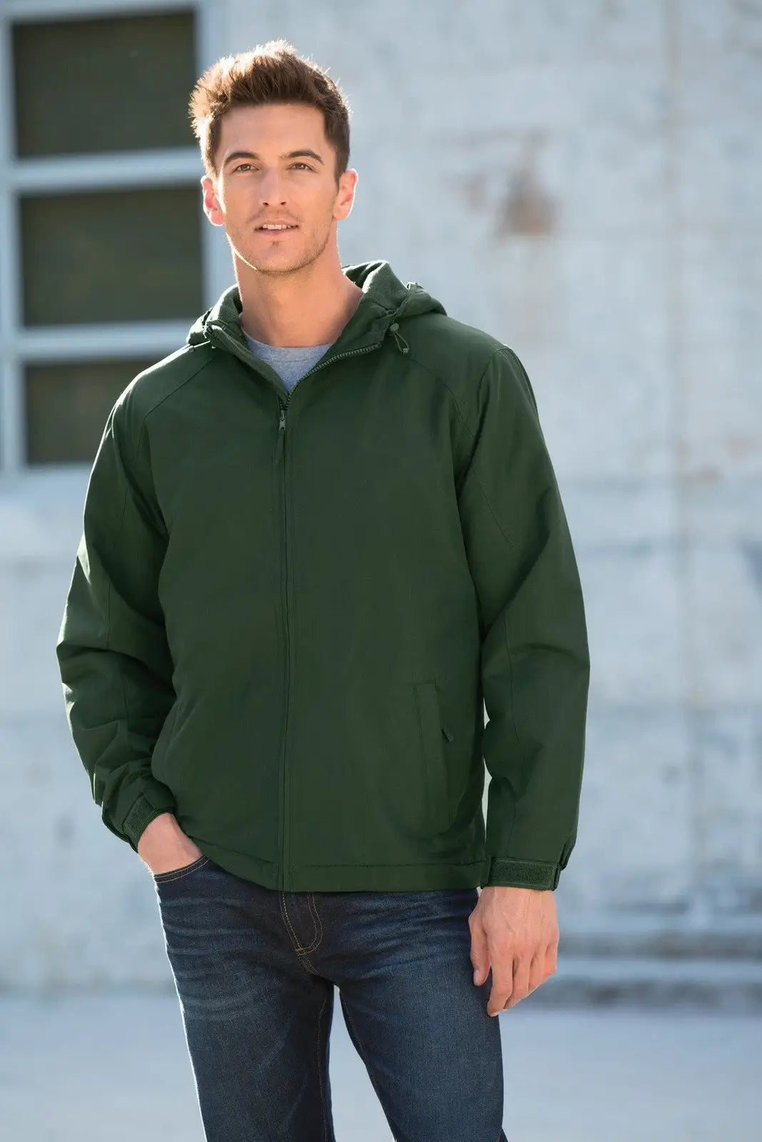 Port Authority J327 Hooded Charger Jacket - Battleship Gray