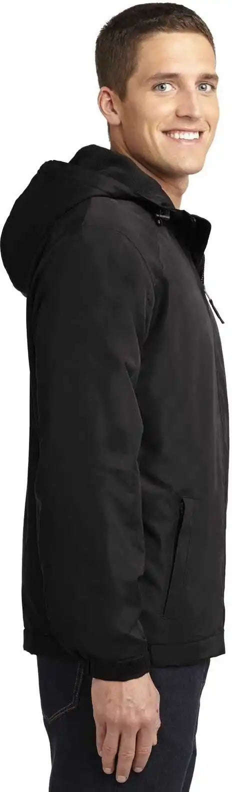 Port Authority J327 Hooded Charger Jacket True Black