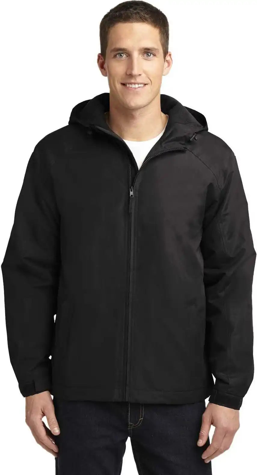 Port Authority J327 Hooded Charger Jacket True Black