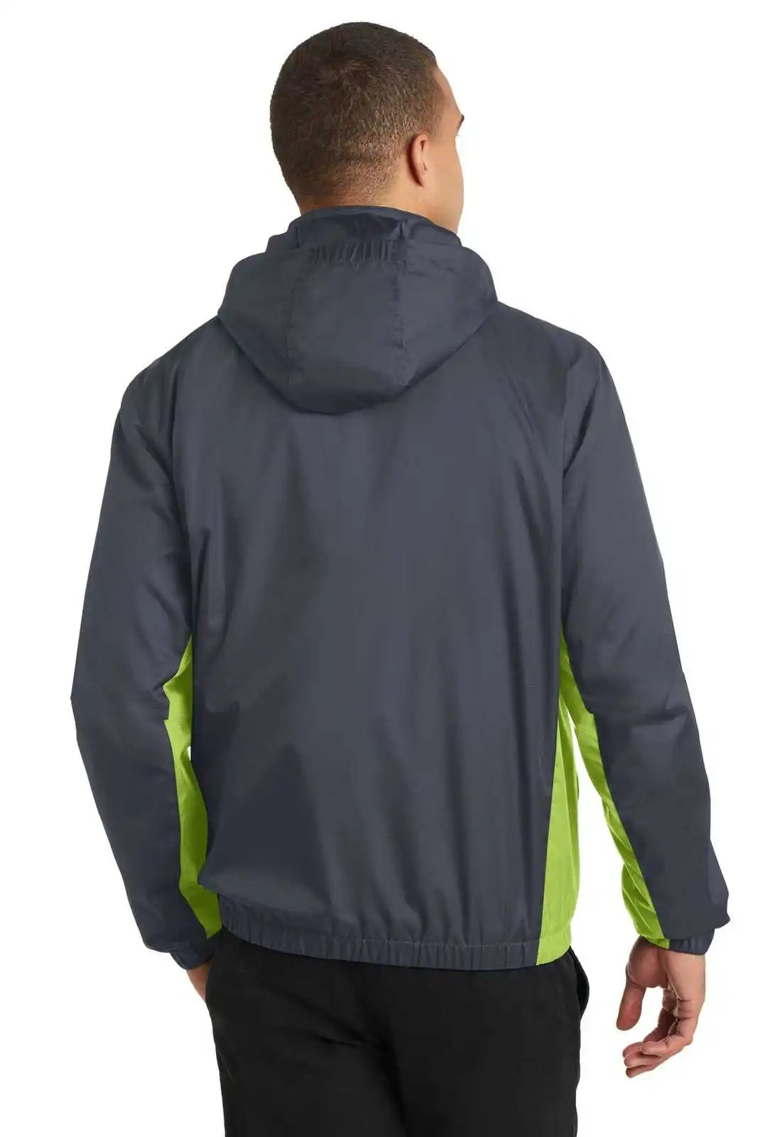 Port Authority J330 Core Colorblock Wind Jacket - Battleship Gray Charge Green