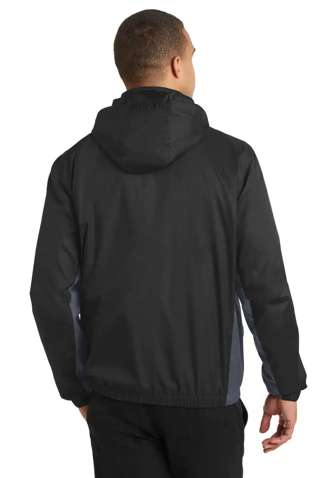 Port Authority J330 Core Colorblock Wind Jacket - Black Battleship Gray
