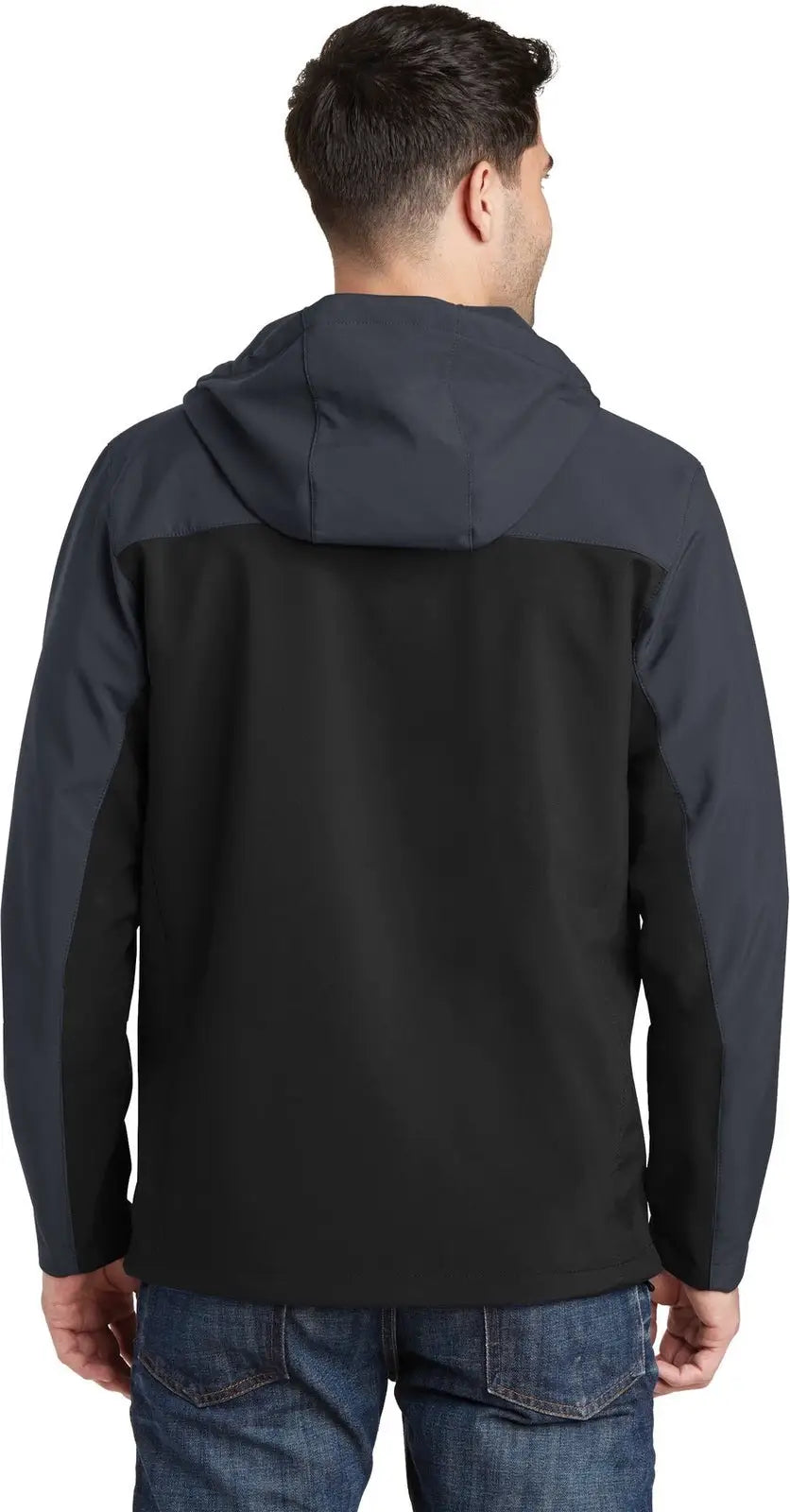 Port Authority J335 Hooded Core Soft Shell Jacket - Black Battleship Gray