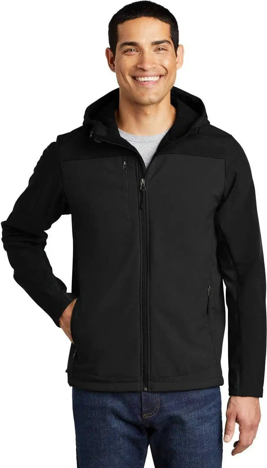 Port Authority J335 Hooded Core Soft Shell Jacket - Black