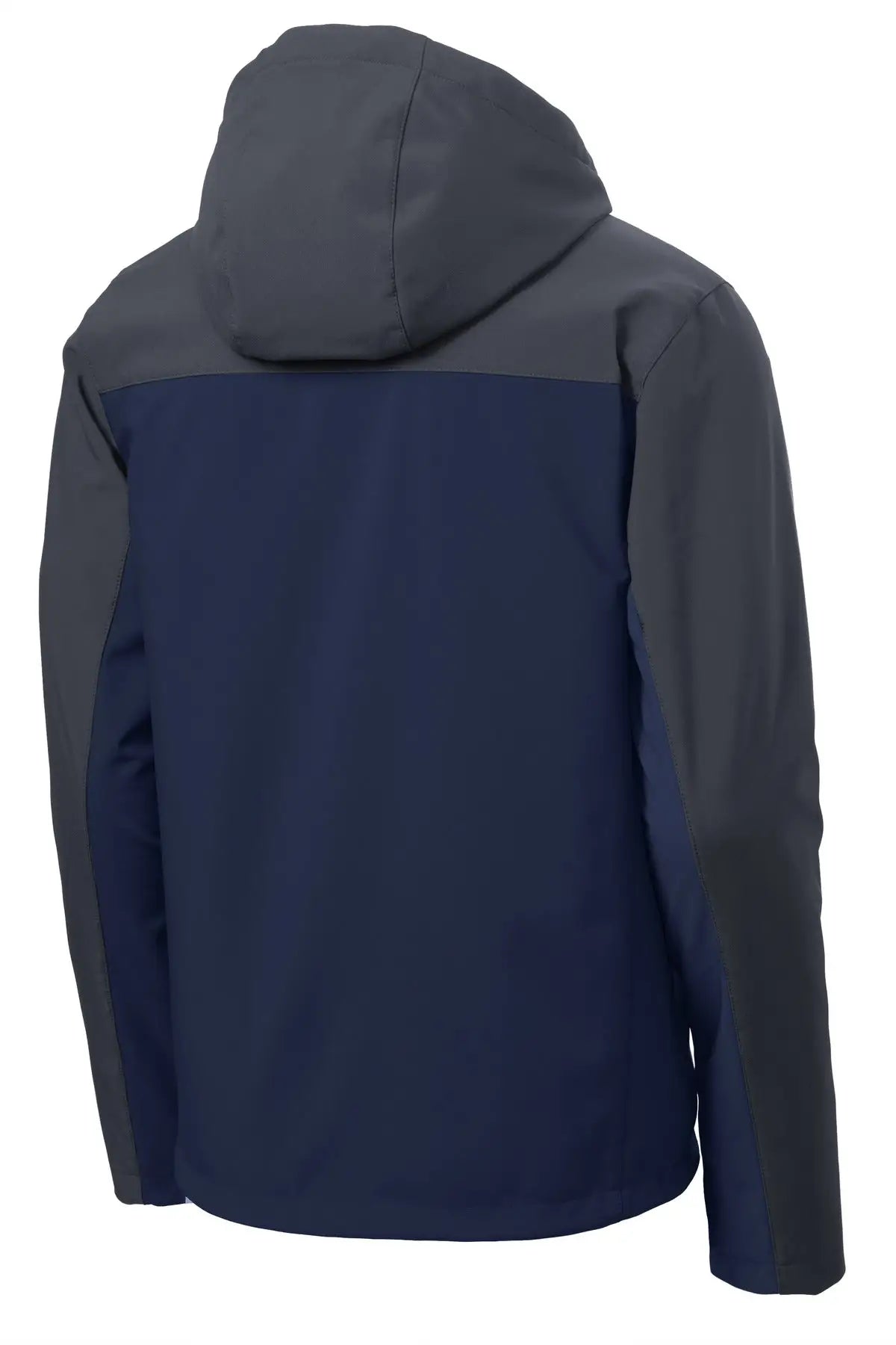 Port Authority J335 Hooded Core Soft Shell Jacket - Dress Blue Navy Battleship Gray - Navy/ / Adult Xs