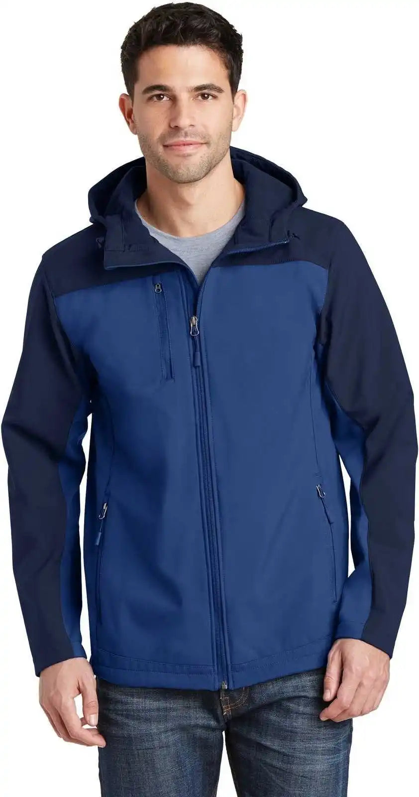Port Authority J335 Hooded Core Soft Shell Jacket - Night Sky Blue Dress Navy