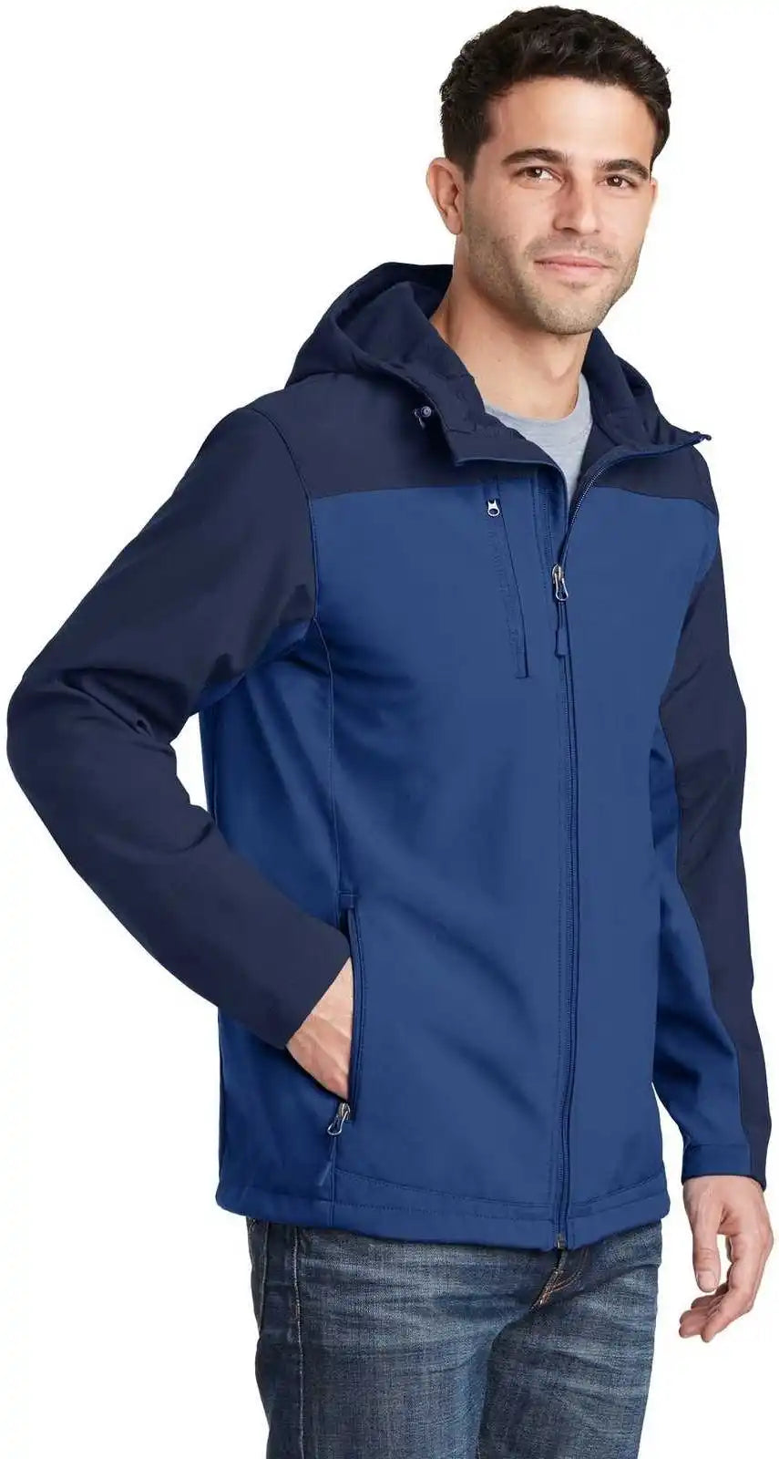 Port Authority J335 Hooded Core Soft Shell Jacket - Night Sky Blue Dress Navy