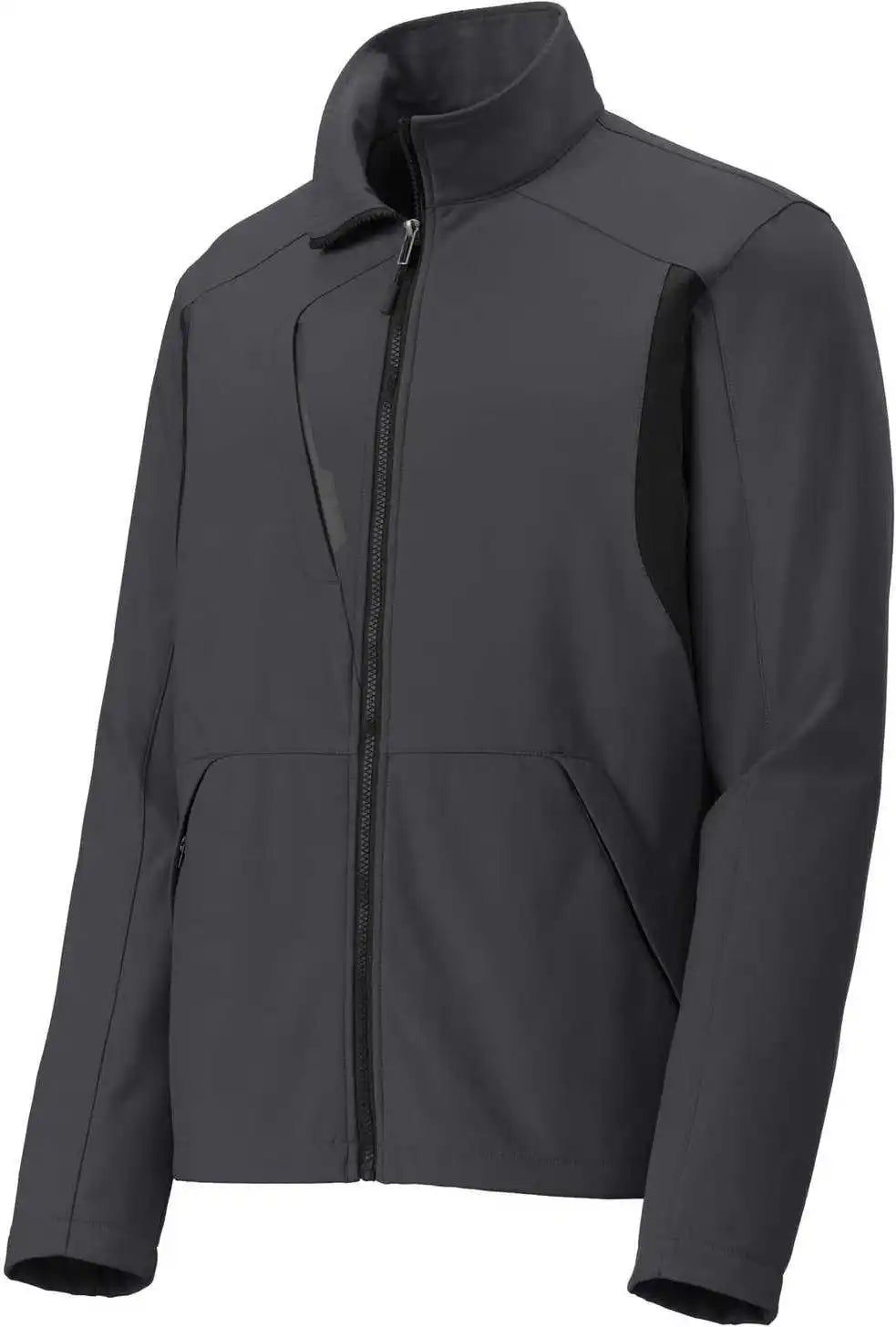 Port Authority J336 Back Block Soft Shell Jacket Battleship Gray Black