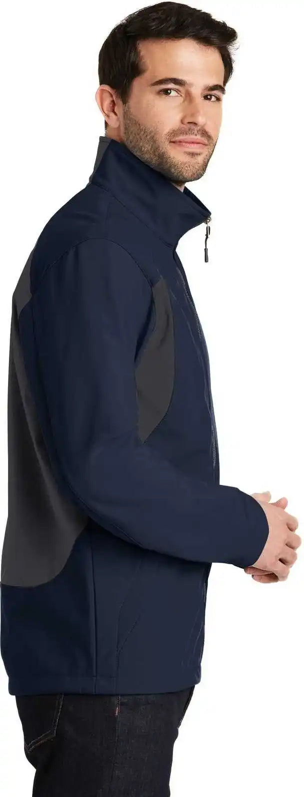 Port Authority J336 Back-block Soft Shell Jacket - Dress Blue Navy Battleship Gray
