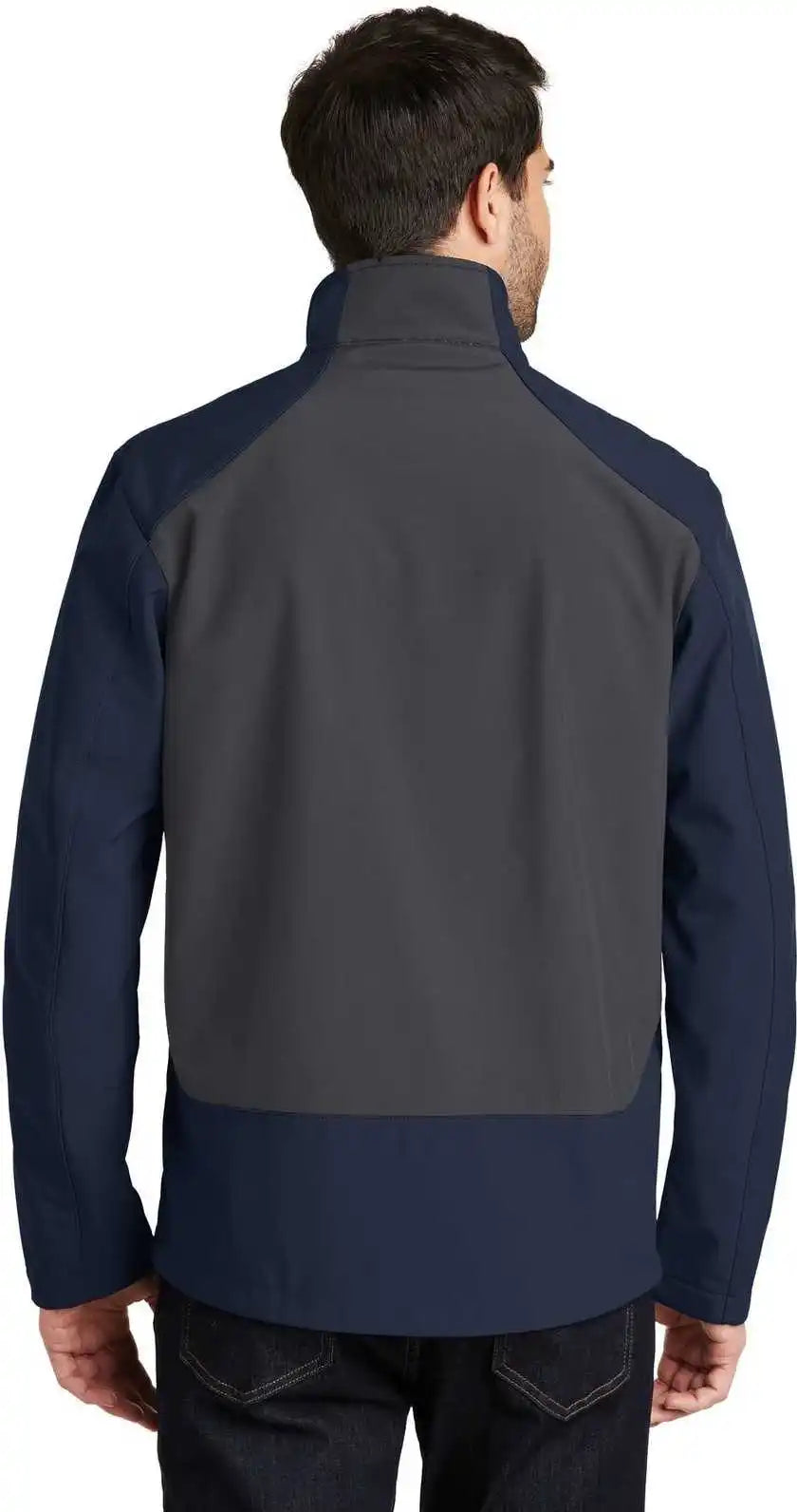 Port Authority J336 Back-block Soft Shell Jacket - Dress Blue Navy Battleship Gray