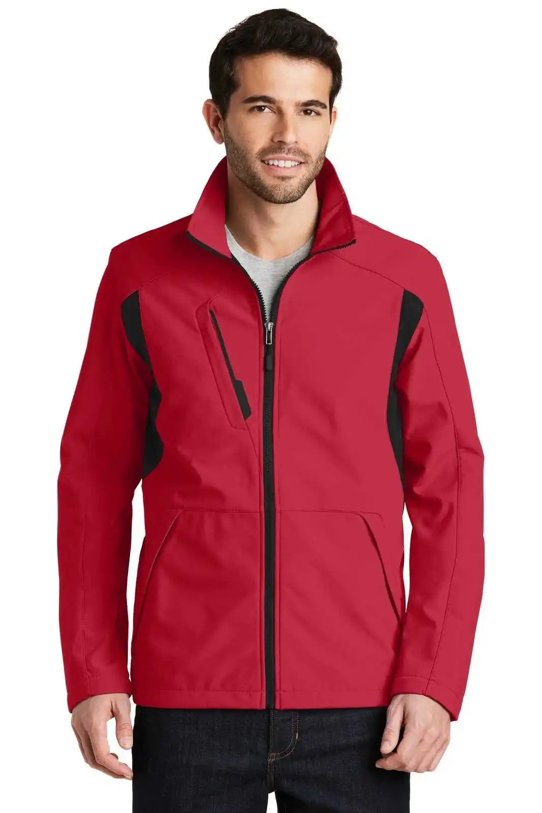 Port Authority J336 Back-block Soft Shell Jacket - Rich Red Black