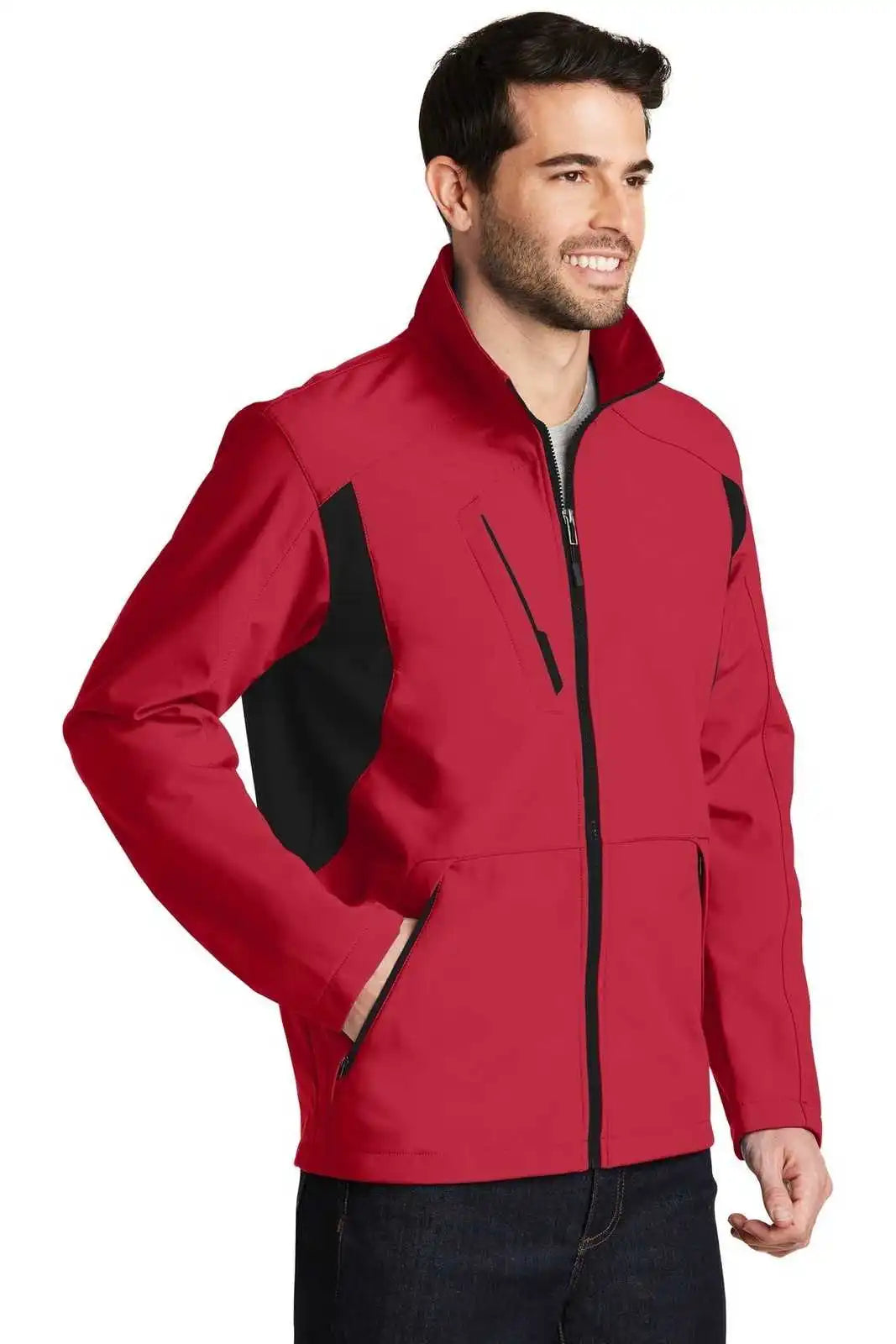 Port Authority J336 Back-block Soft Shell Jacket - Rich Red Black