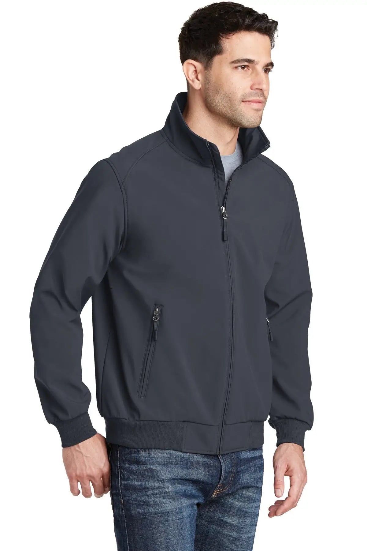 Port Authority J337 Soft Shell Bomber Jacket - Battleship Gray