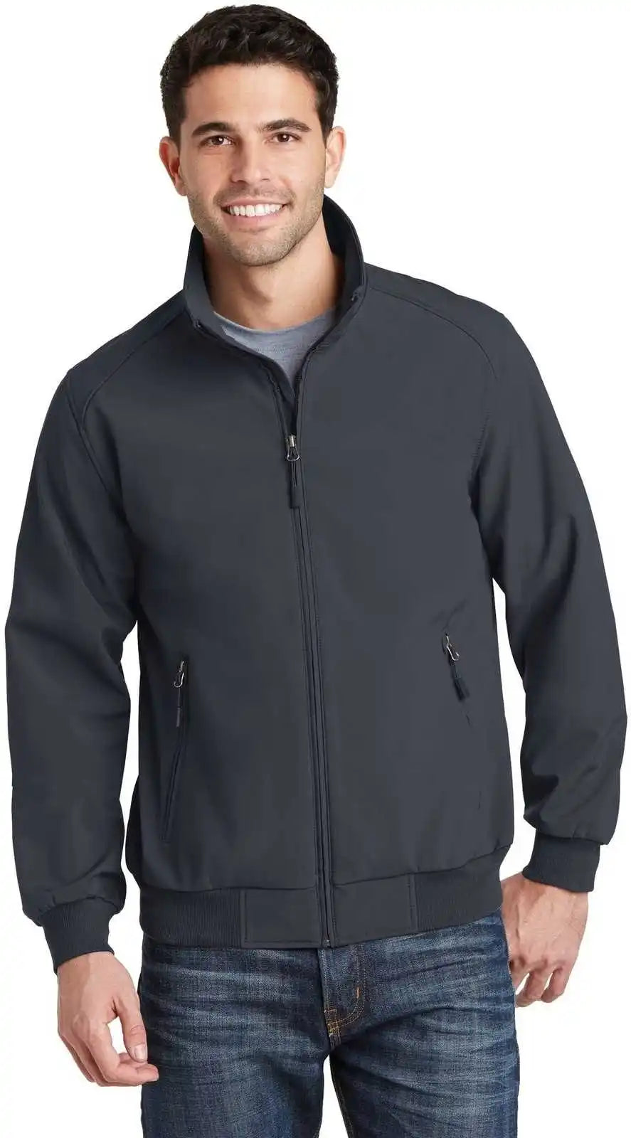 Port Authority J337 Soft Shell Bomber Jacket Battleship Gray