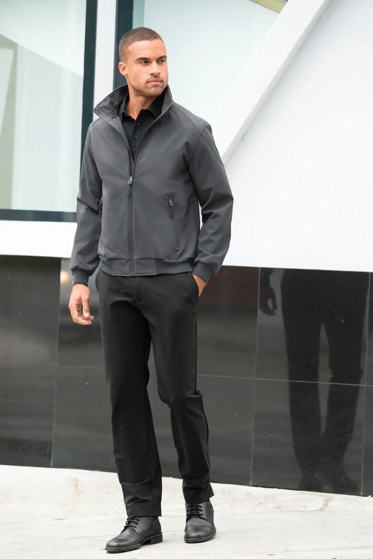 Port Authority J337 Soft Shell Bomber Jacket - Battleship Gray