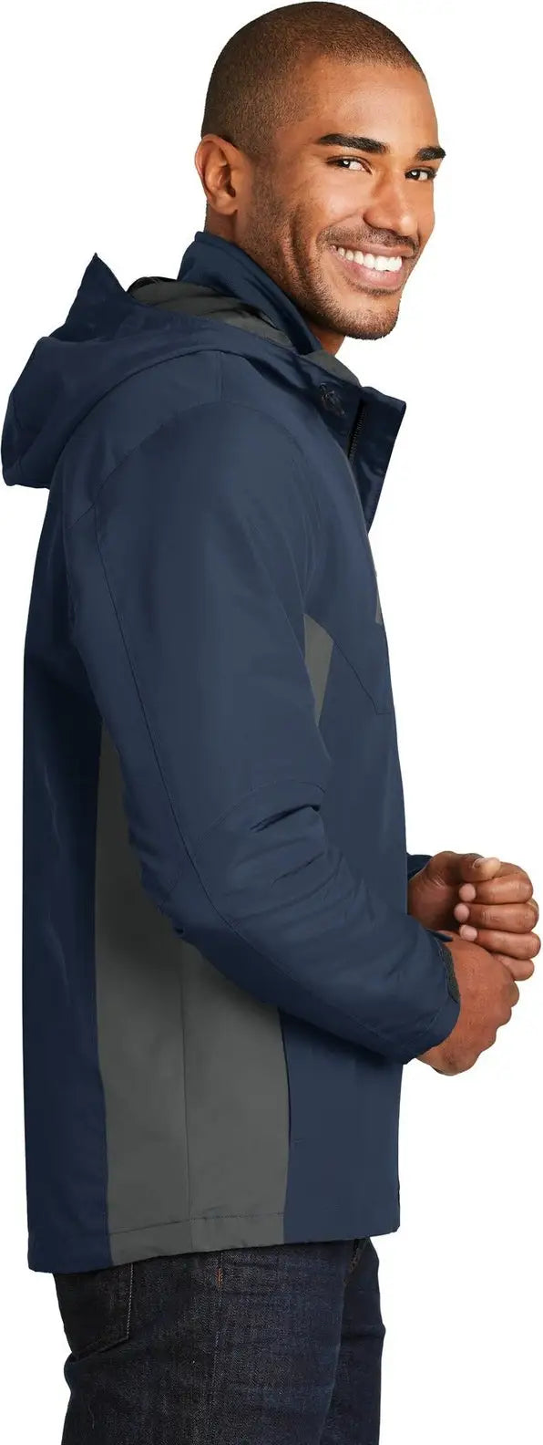 Port Authority J338 Merge 3-in-1 Jacket - Dress Blue Navy Gray Steel