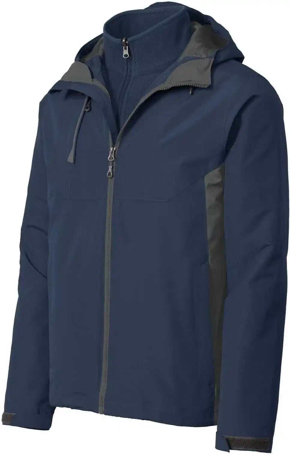 Port Authority J338 Merge 3 in 1 Jacket Dress Blue Navy Gray Steel