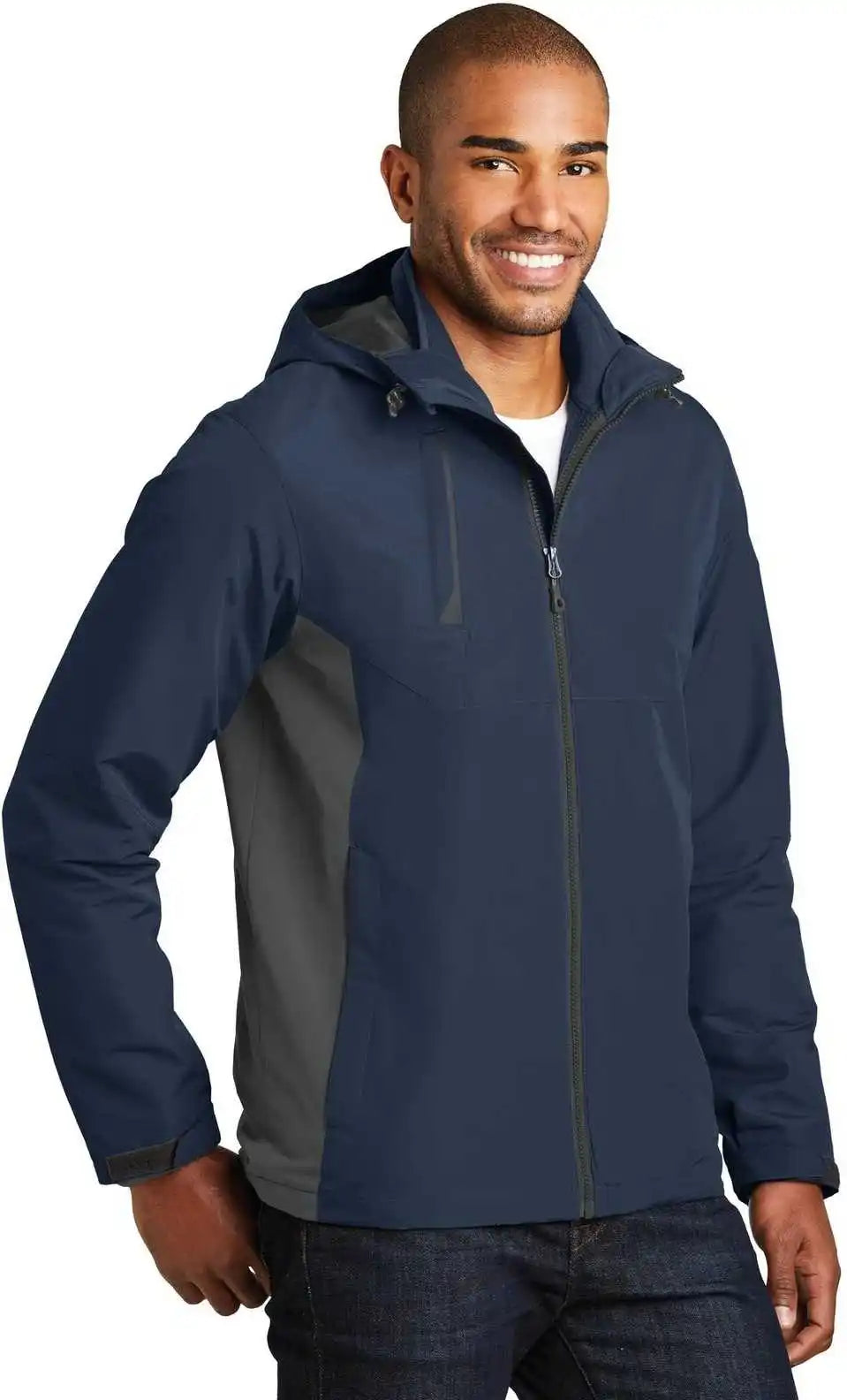 Port Authority J338 Merge 3 in 1 Jacket Dress Blue Navy Gray Steel