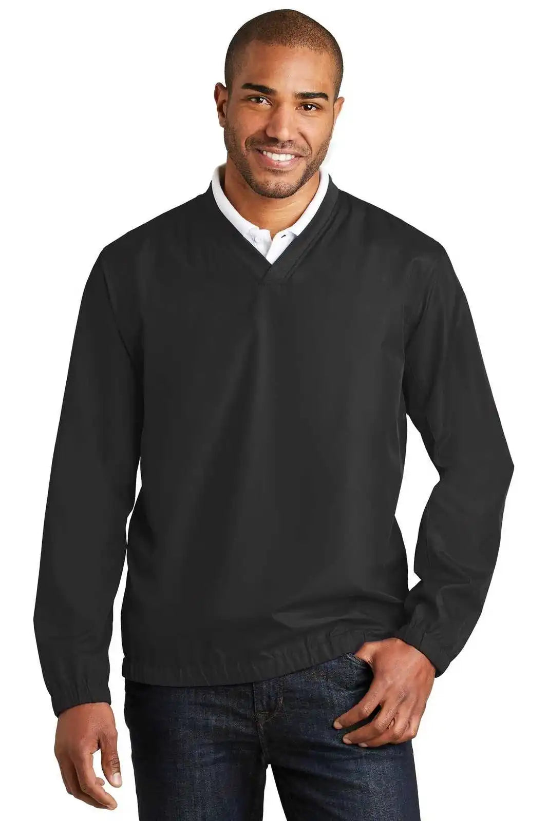 Port Authority J342 Zephyr V-neck Pullover - Black