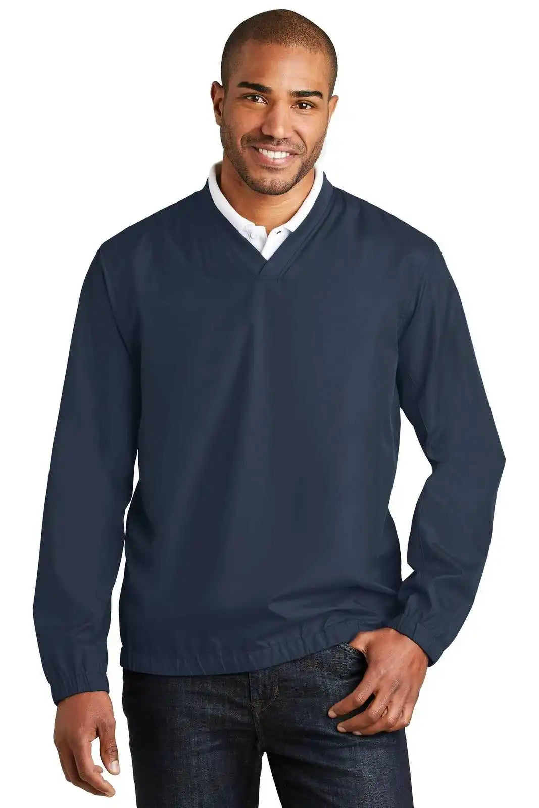 Port Authority J342 Zephyr V-neck Pullover - Dress Blue Navy