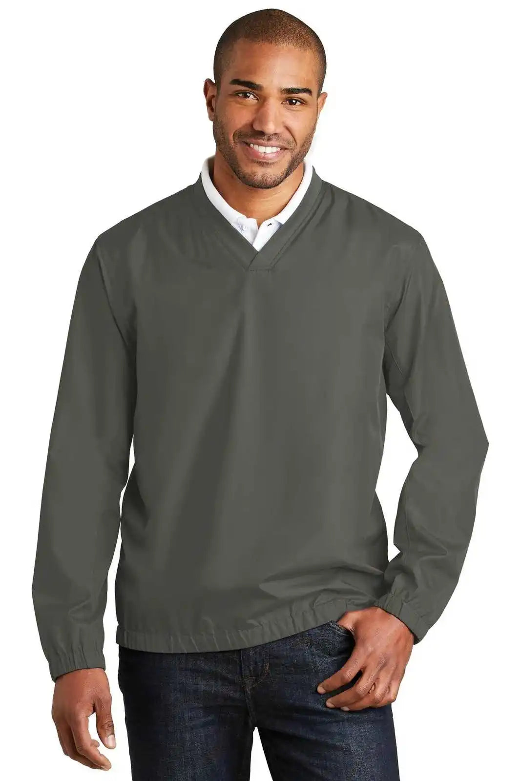 Port Authority J342 Zephyr V-neck Pullover - Gray Steel