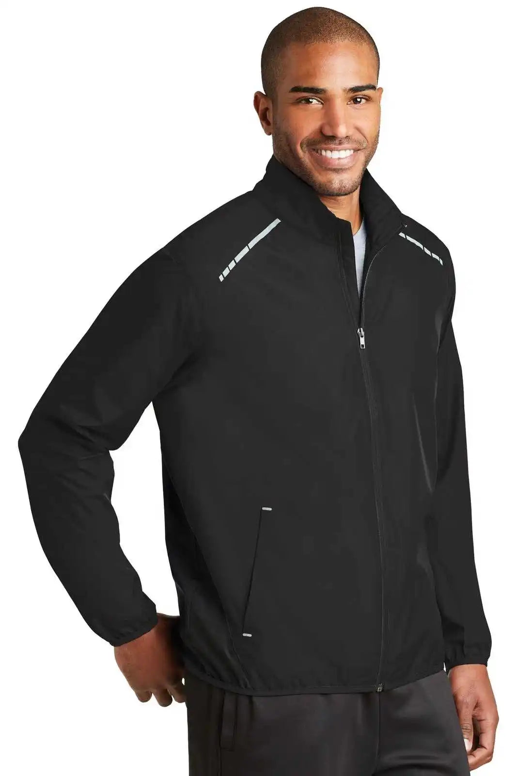 Port Authority J345 Zephyr Reflective Hit Full-zip Jacket - Black