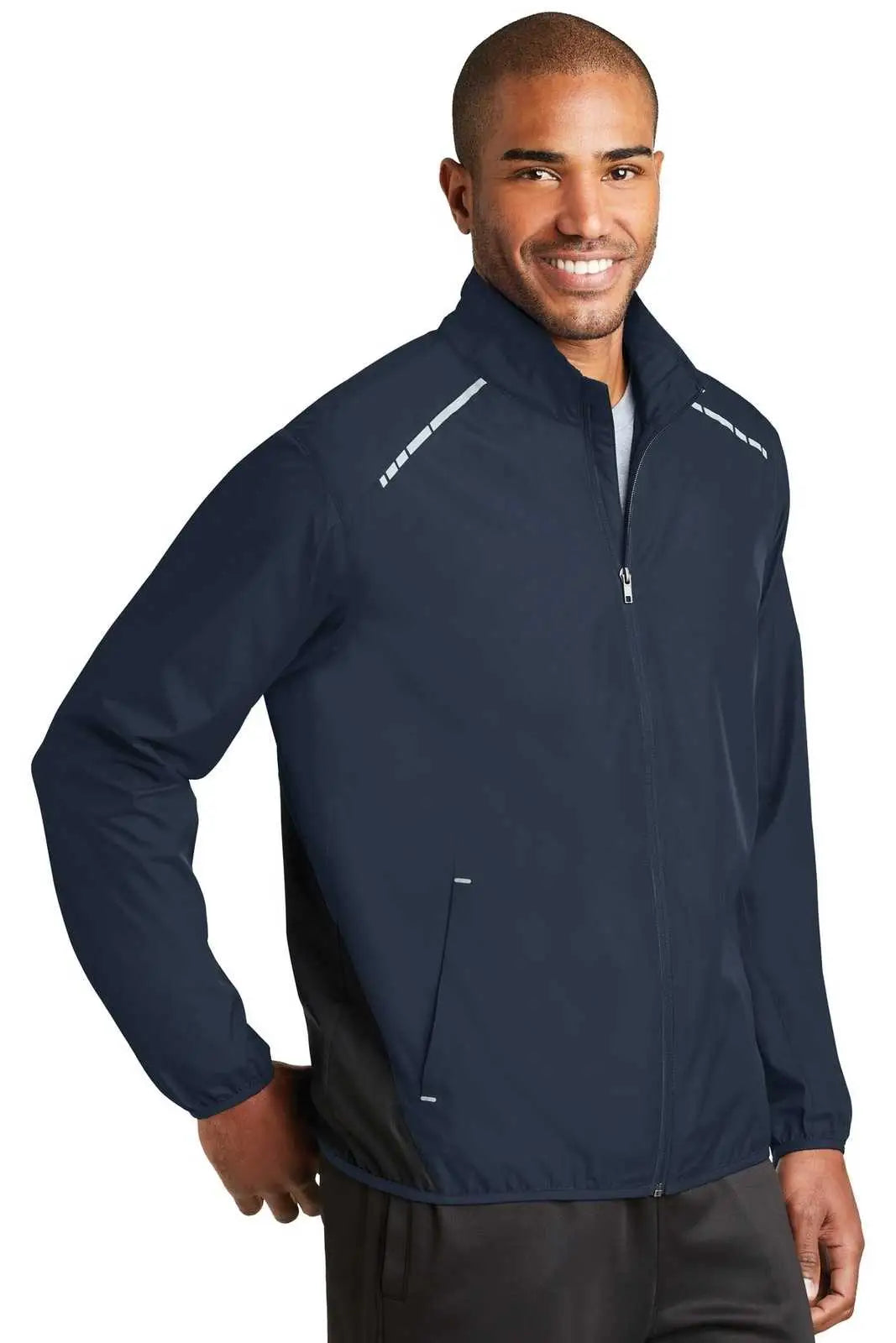 Port Authority J345 Zephyr Reflective Hit Full-zip Jacket - Dress Blue Navy