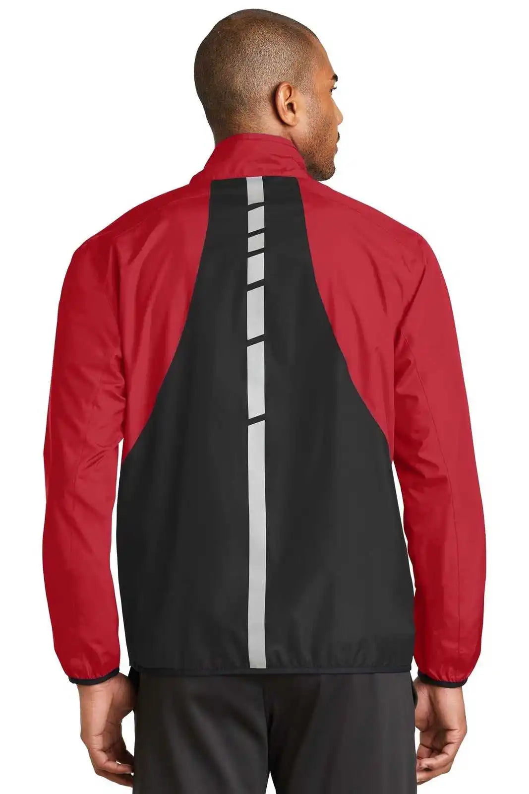 Port Authority J345 Zephyr Reflective Hit Full-zip Jacket - Rich Red Deep Black