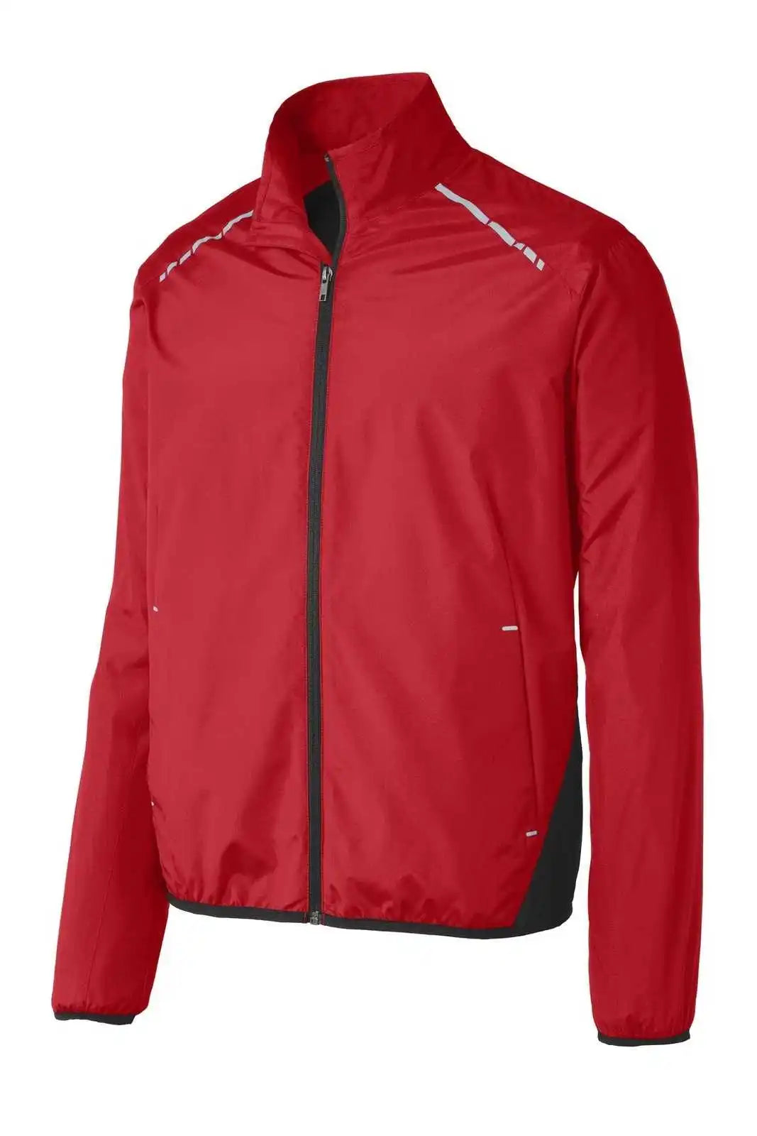 Port Authority J345 Zephyr Reflective Hit Full-zip Jacket - Rich Red Deep Black