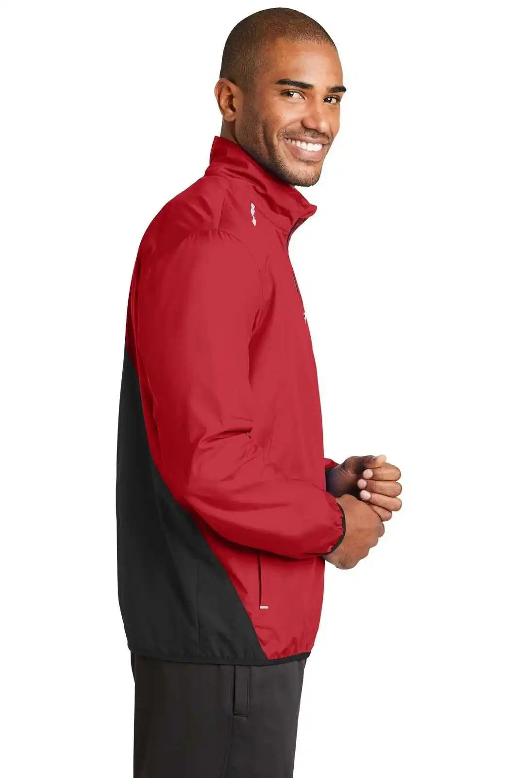 Port Authority J345 Zephyr Reflective Hit Full-zip Jacket - Rich Red Deep Black