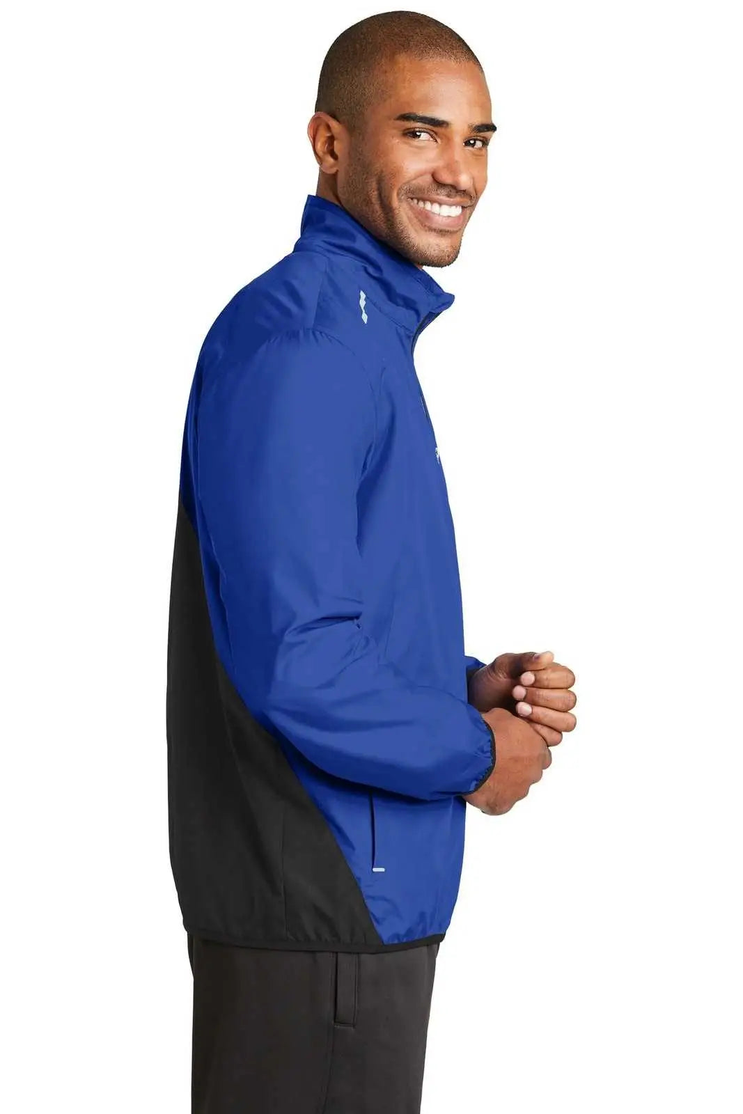 Port Authority J345 Zephyr Reflective Hit Full-zip Jacket - True Royal Deep Black