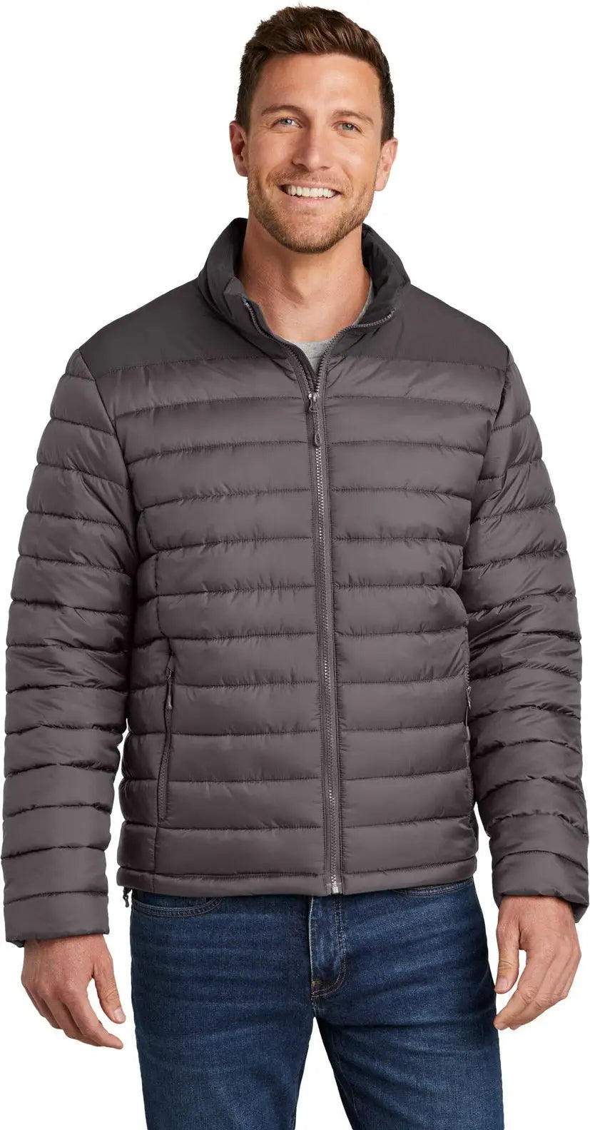 Port Authority J364 Horizon Puffy Jacket - Deep Smoke Gray - Smoke/ / Adult Xs