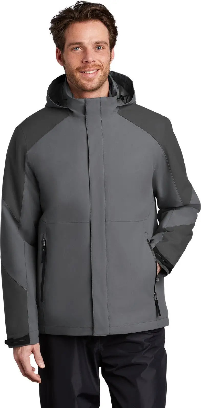 Port Authority J405 Insulated Waterproof Tech Jacket - Shadow Gray Storm - Gray/ / Adult Xs