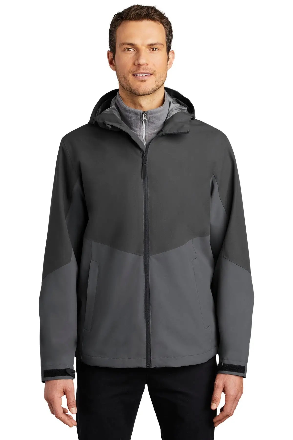 Port Authority J406 Tech Rain Jacket - Storm Gray Shadow - Gray/ / Adult Xs
