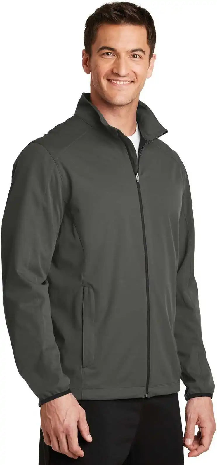 Port Authority J717 Active Soft Shell Jacket Gray Steel