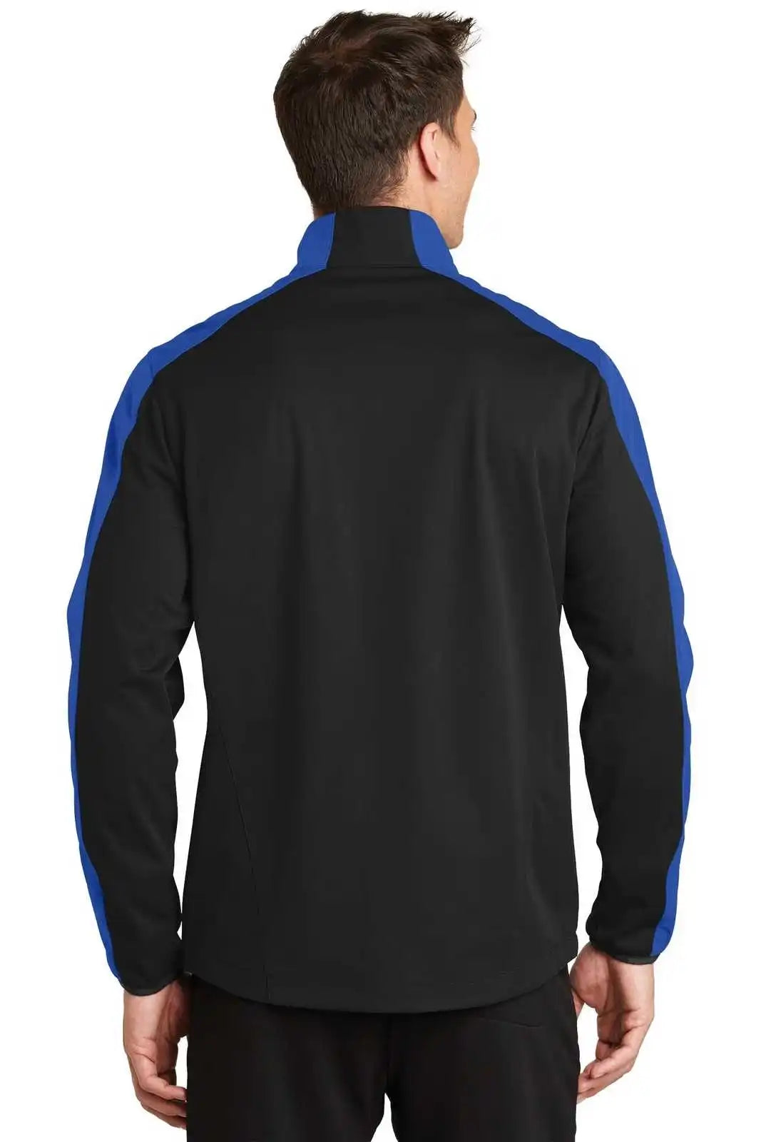 Port Authority J718 Active Colorblock Soft Shell Jacket - Deep Black True Royal