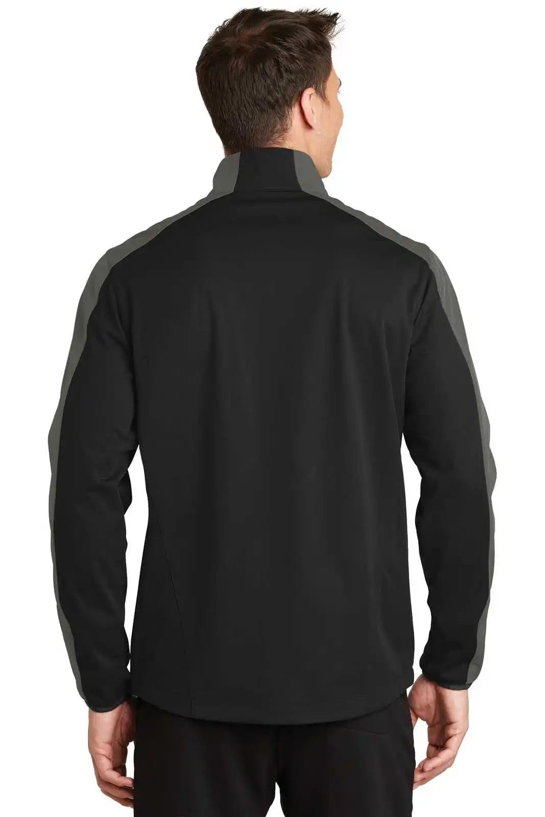 Port Authority J718 Active Colorblock Soft Shell Jacket - Deep Black Gray Steel