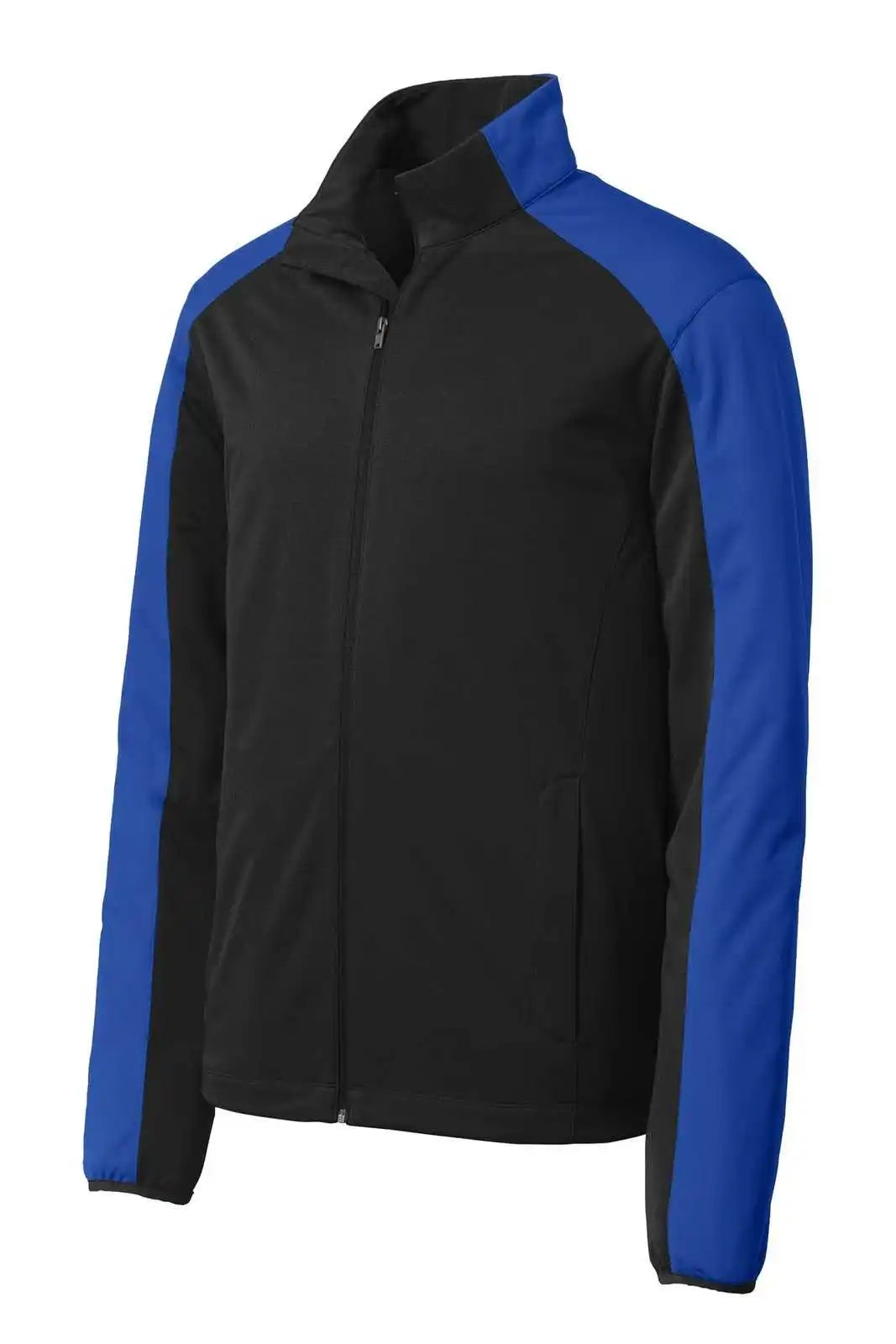 Port Authority J718 Active Colorblock Soft Shell Jacket - Deep Black True Royal